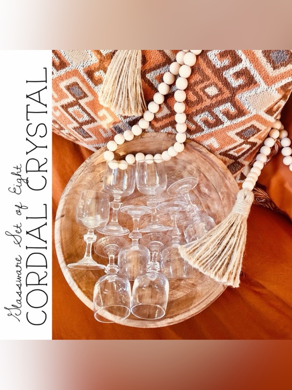 Set of Eight Cordial Crystal Glassware